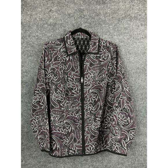 Unbranded Jackets & Blazers - Women's Lightweight Quilted Jacket Size L Black and White reversable Maroon